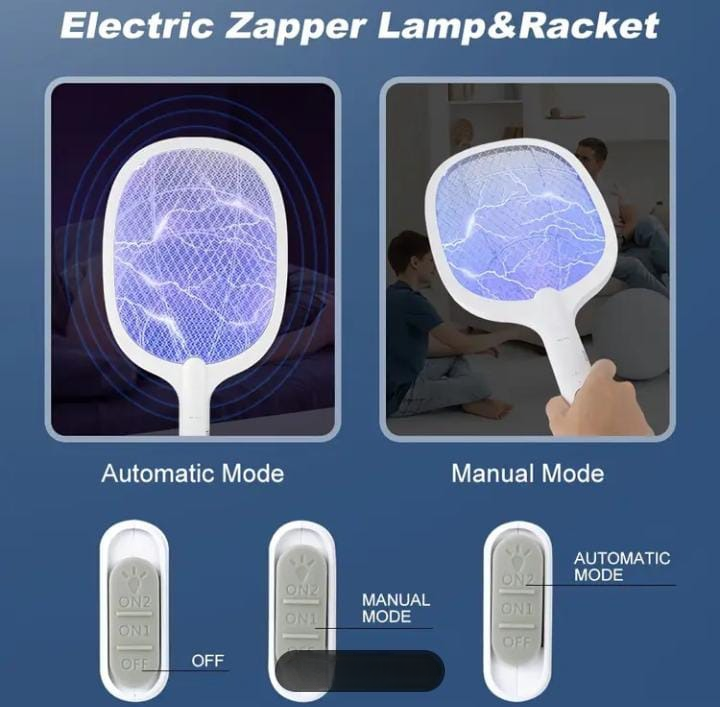 Rechargeable Mosquito Racket with Stand | Electric Insect Killer Bat for Indoor & Outdoor Use
