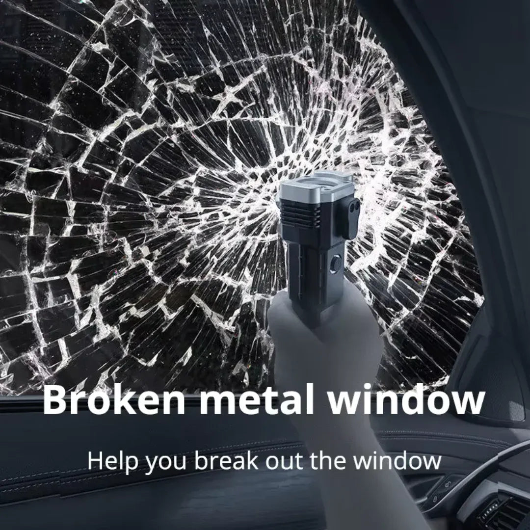 High-Power LED Torch Light Rechargeable – Tactical Hammer Flashlight with Power Bank & Box