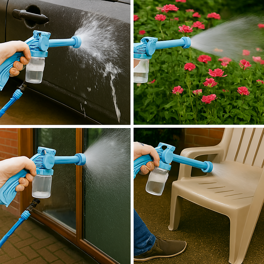 Jet Water Canon 8 In 1 Turbo Water Spray – For Car & Bike Washing, Gardening - Best Quality Water Spray ( Random Color )