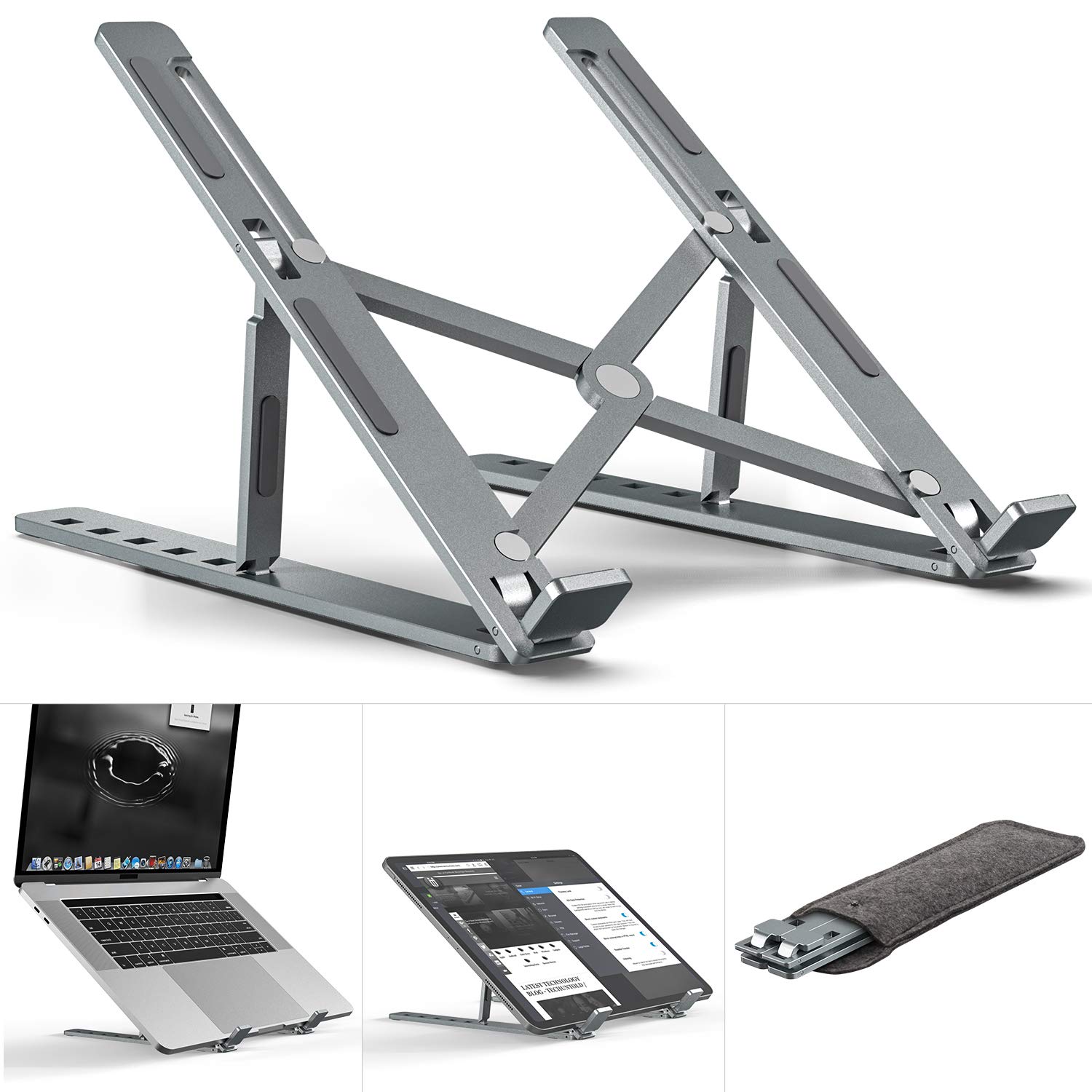 Speed X 18-Inch Heavy-Duty Professional Laptop Stand | Aluminium Alloy Adjustable Height Stand