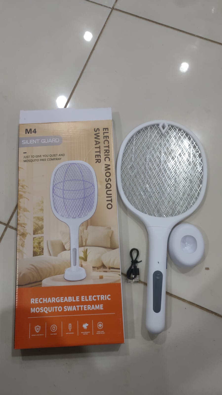 Rechargeable Mosquito Racket with Stand | Electric Insect Killer Bat for Indoor & Outdoor Use