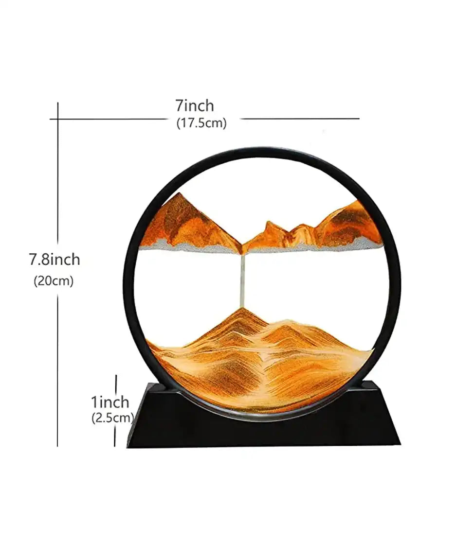 3D Moving Sand Mountain Lamp With Stand – Relaxing LED Sand Art Decor